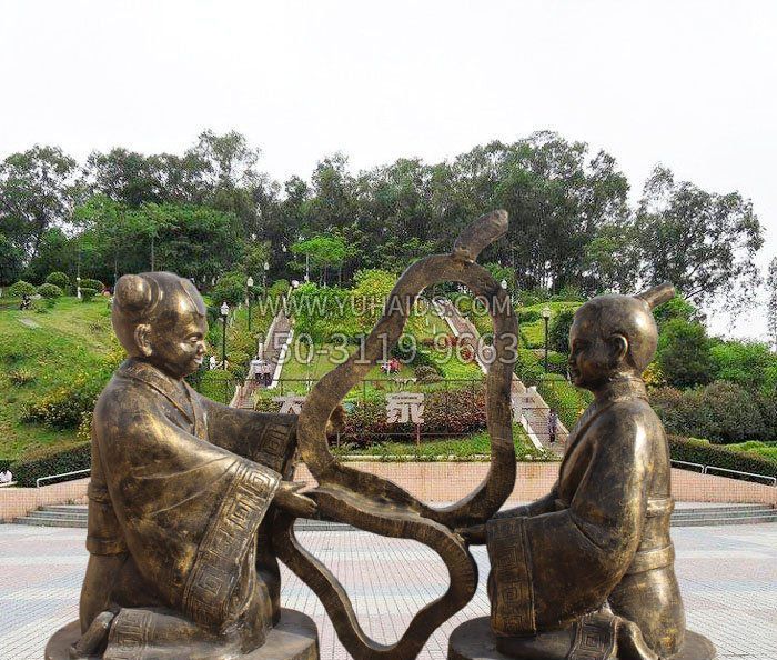 校园抽象孔融让梨铜雕博鱼网页版