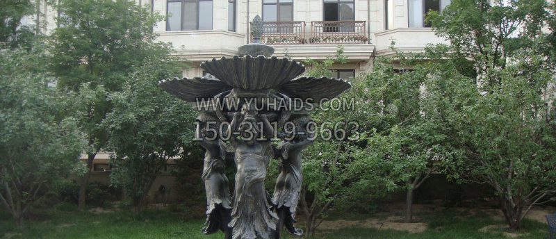 公园西方人物喷泉景观铜雕 公园西方人物喷泉景观铜雕