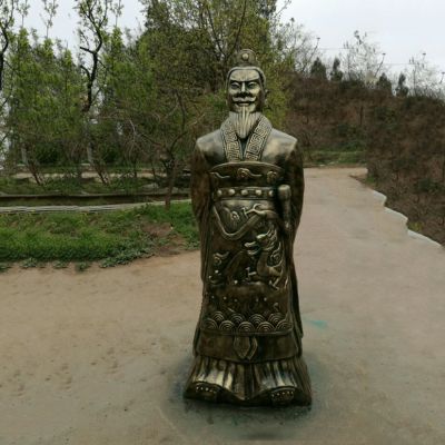 广场大型秦始皇嬴政铜雕作品图片大全