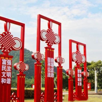 不锈钢抽象中国结博鱼网页版有什么寓意?