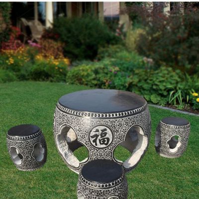 影响青石福字浮雕圆形石桌凳报价的因素有哪些?