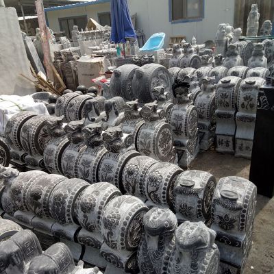 中式酒店庭院抱鼓石门墩作品图片大全