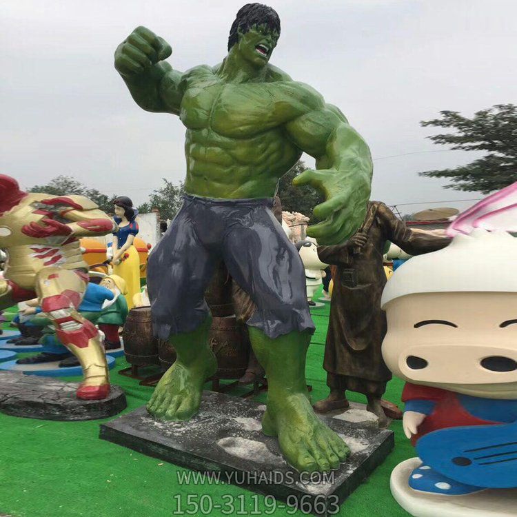 电影院玻璃钢大型动漫人物绿巨人博鱼网页版