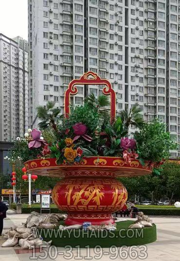 市政广场玻璃钢大花篮博鱼网页版