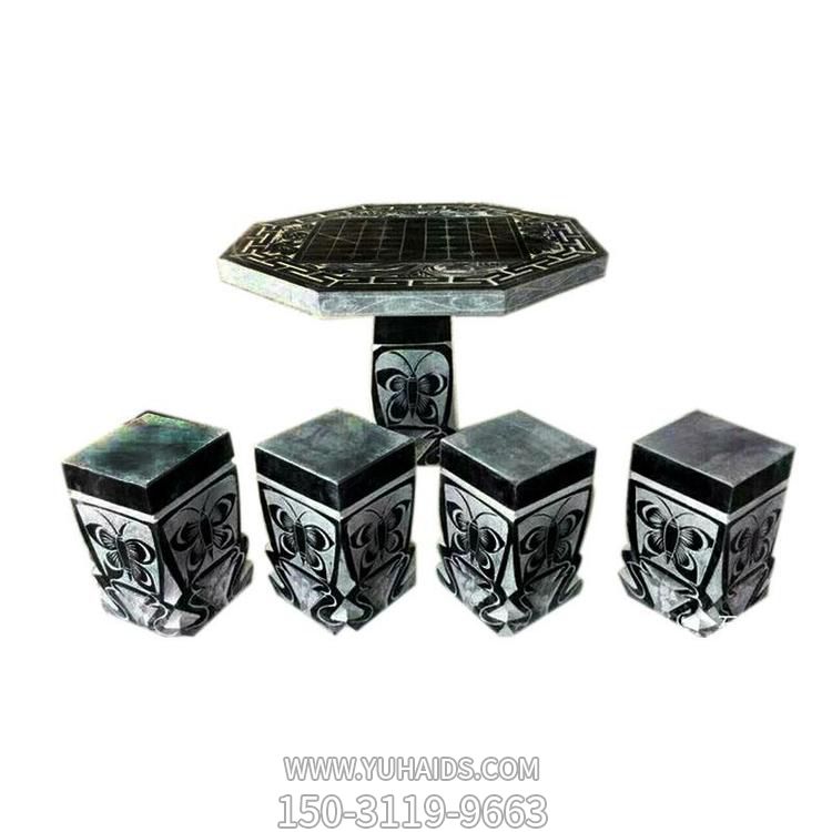 别墅园林摆放做旧大理石雕刻棋牌八角桌方石凳博鱼网页版