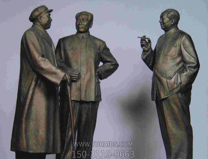 景区毛主席周恩来朱德伟人铜雕 毛泽东博鱼网页版
