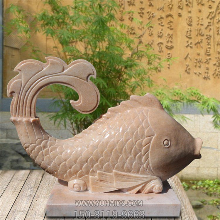 大理石石雕户外水景摆件鲤鱼博鱼网页版