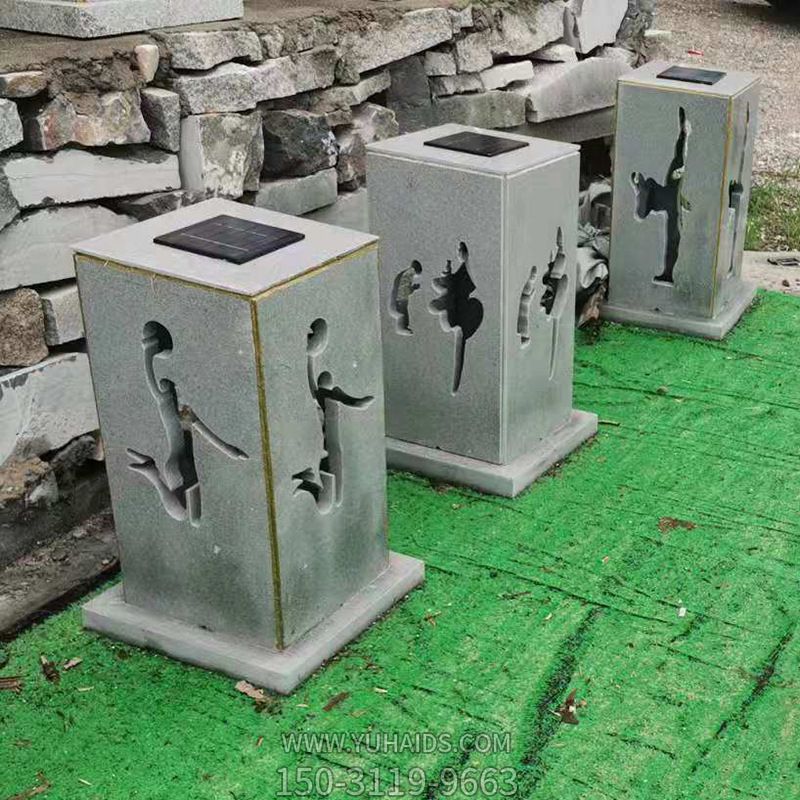 庭院草坪装饰太阳能落地镂空人物石灯笼摆件博鱼网页版