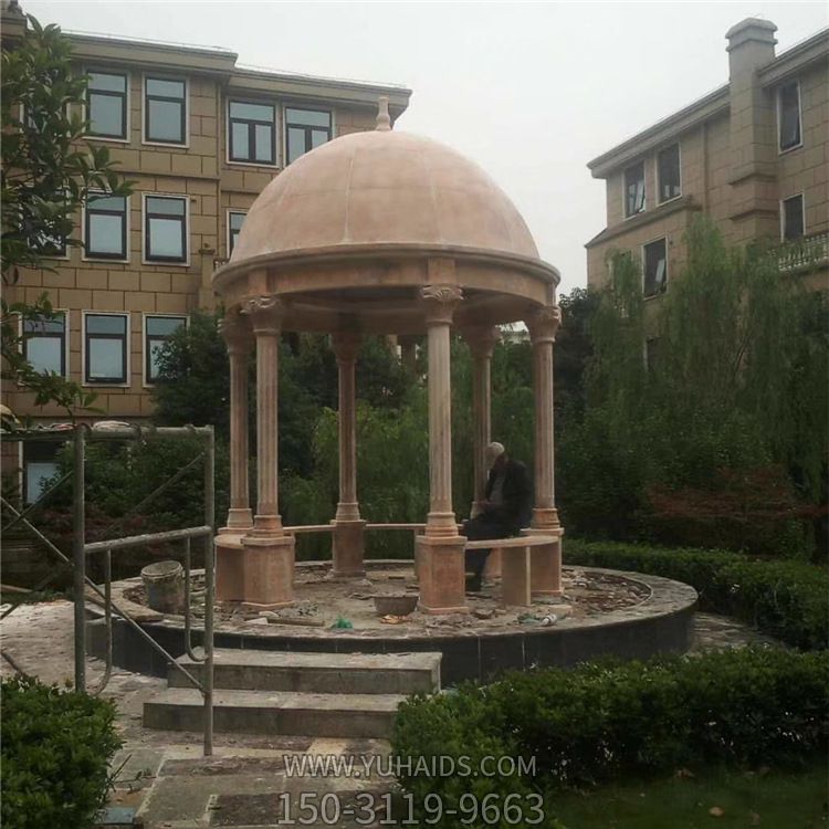 学院花园装饰小型晚霞红圆形欧式凉亭休闲座椅博鱼网页版