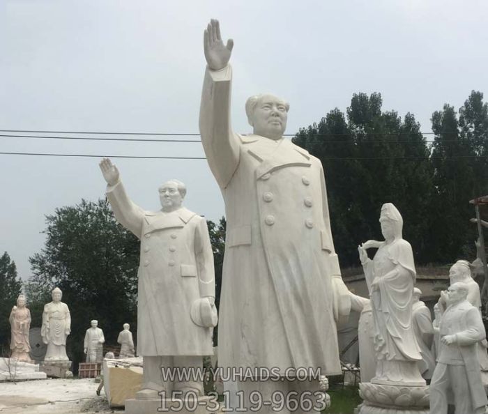 汉白玉石雕浮雕挥手的毛主席校园毛泽东博鱼网页版