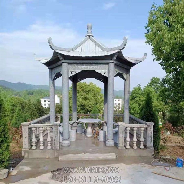 庭院公园花岗岩单层 古建中式凉亭摆件博鱼网页版