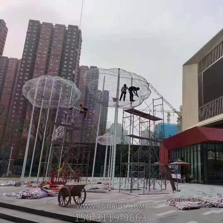 广场装饰不锈钢网格云朵艺术造型景观博鱼网页版