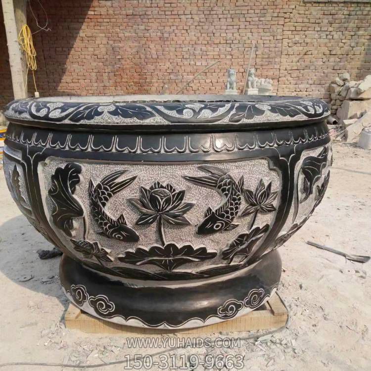 仿古做旧别墅庭院青石石雕大型鱼缸摆件博鱼网页版