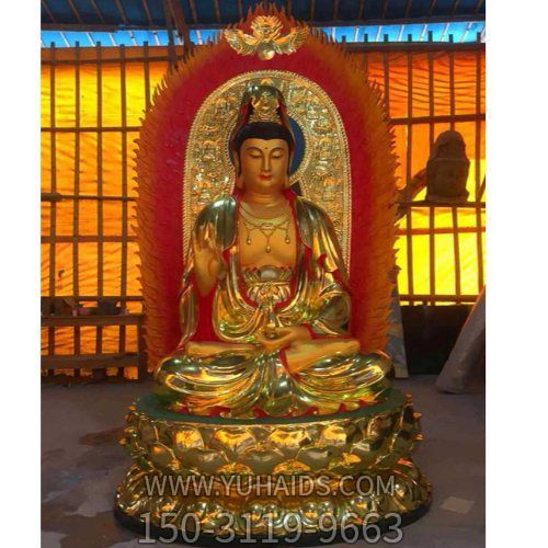 寺庙新中式玻璃钢彩绘观音佛像博鱼网页版