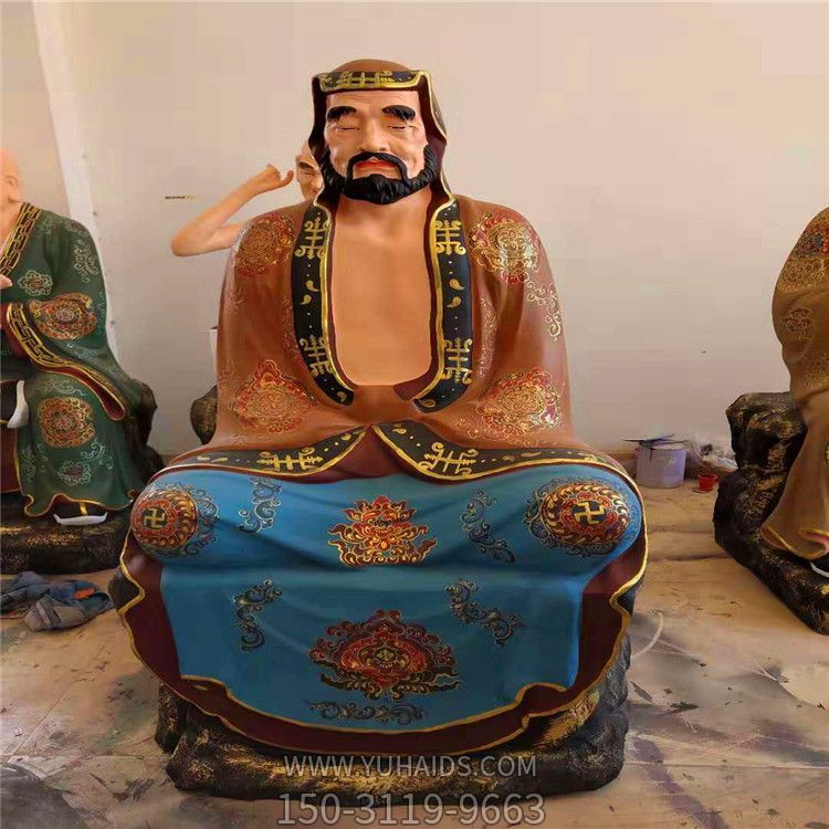 树脂彩绘十八罗汉厂家 玻璃钢十八罗汉博鱼网页版厂家 _11236