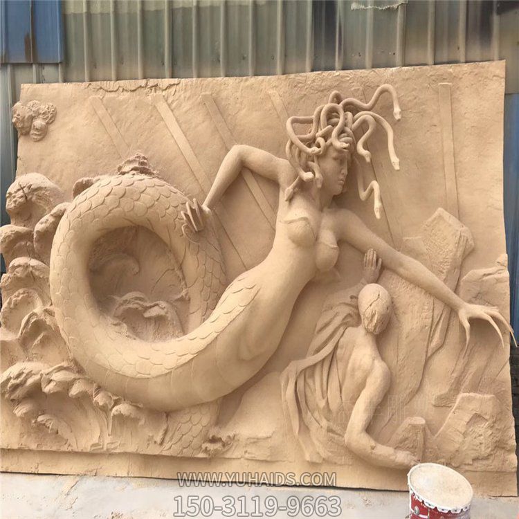 园林广场摆放玻璃钢浮雕人物主题背景墙壁画博鱼网页版