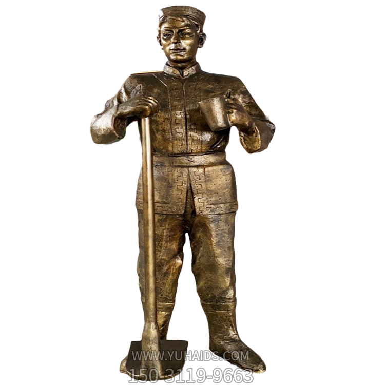 仿铜玻璃钢 园林景观喝水的人物摆件博鱼网页版