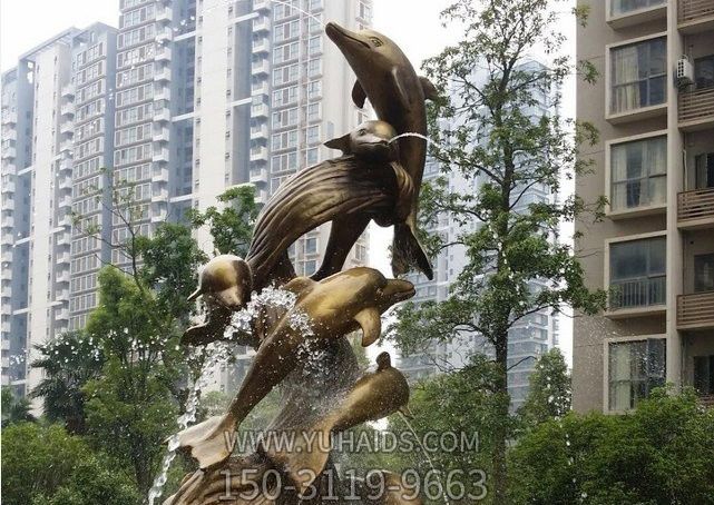 小区门口飞跃多只黄铜海豚博鱼网页版