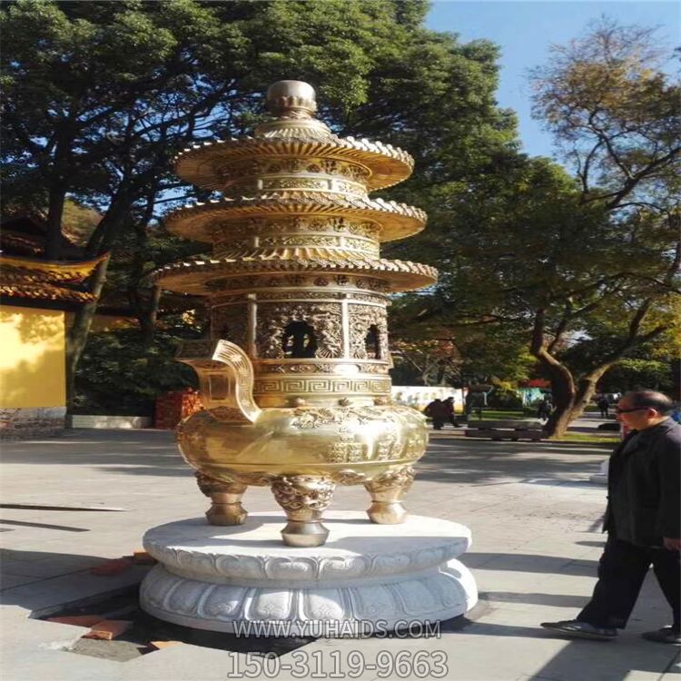 不锈钢鎏金寺庙祭祀上香香炉博鱼网页版