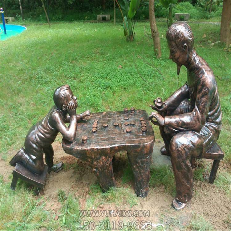 仿铜人物玻璃钢公园景区情景小品摆件博鱼网页版