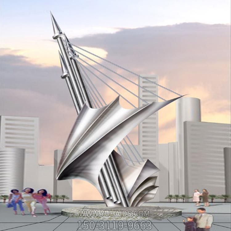 不锈钢抛光拉丝 广场大型抽象帆船 博鱼网页版