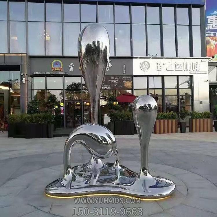 广场户外不锈钢镜面抽象水滴博鱼网页版