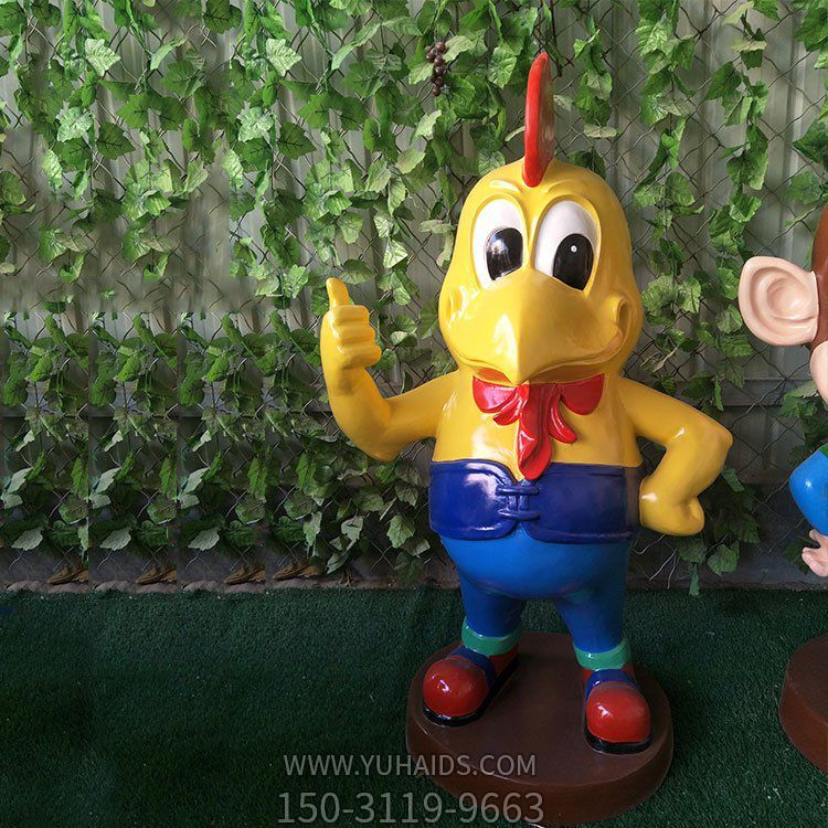 公园卡通生肖鸡玻璃钢小品摆件博鱼网页版