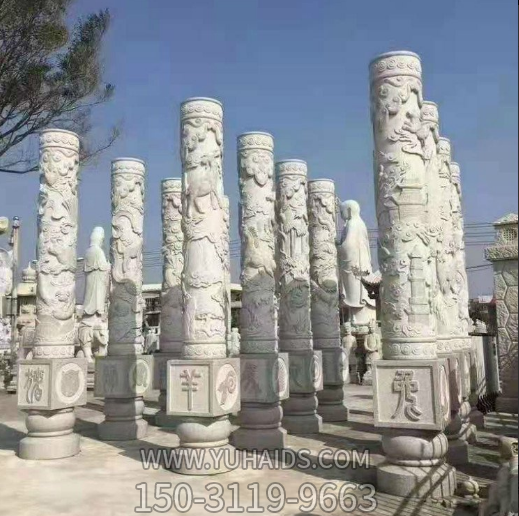 十二生肖石柱子，城市园林文化柱博鱼网页版