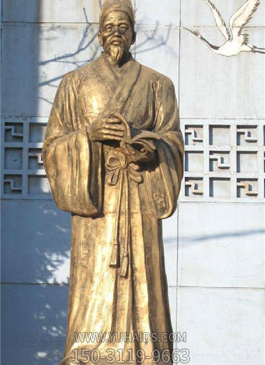 校园广场玻璃钢仿铜古代名人摆件博鱼网页版