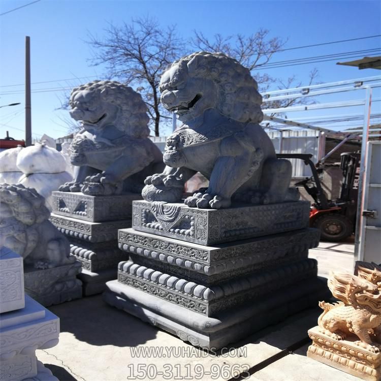 镇宅招财景区古建青石石狮子 园林动物石雕摆件博鱼网页版