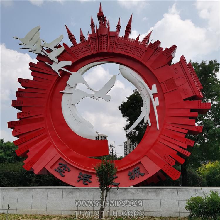 户外广场大型不锈钢抽象圆环景观摆件博鱼网页版