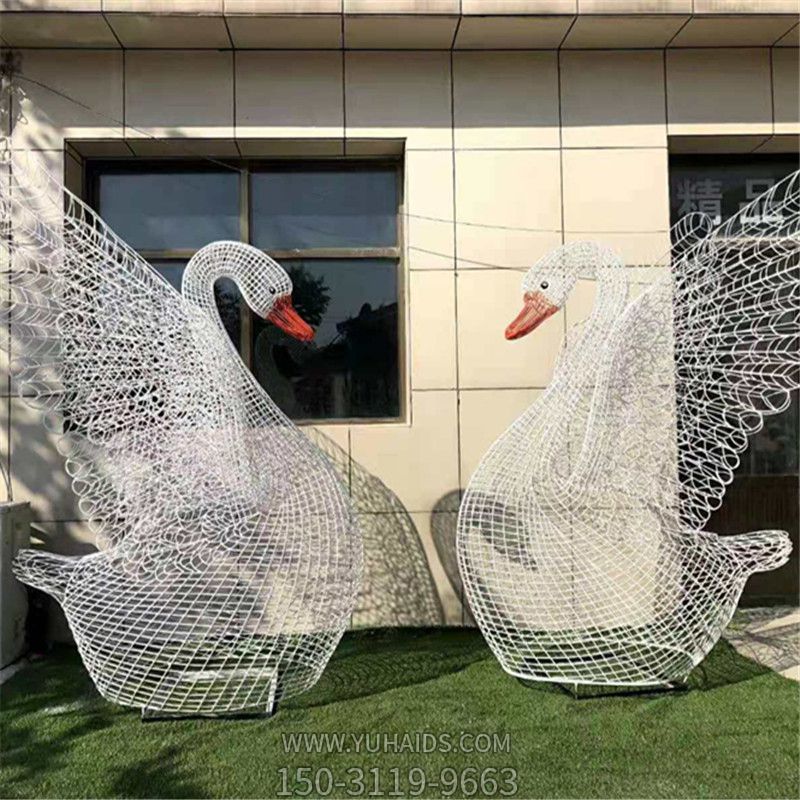 公寓酒店户外创意镂空铁艺天鹅博鱼网页版