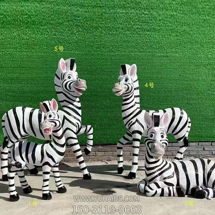 卡通斑马，玻璃钢仿真斑马博鱼网页版