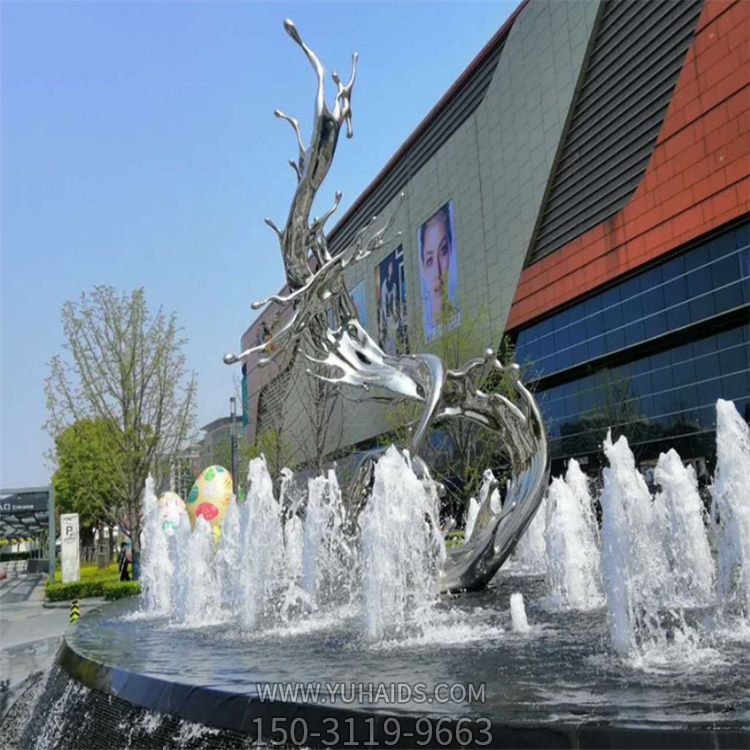 大型不锈钢浪花博鱼网页版，水景喷泉装饰景观博鱼网页版
