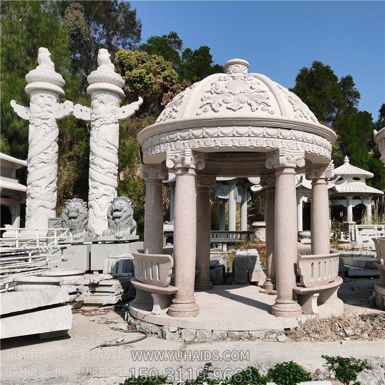 别墅园林户外大理石雕刻新中式休息凉亭博鱼网页版
