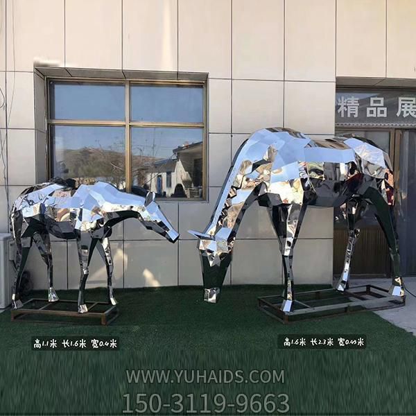 镜面创意不锈钢园林景观博鱼网页版制作  户外大厅水景工艺品摆件