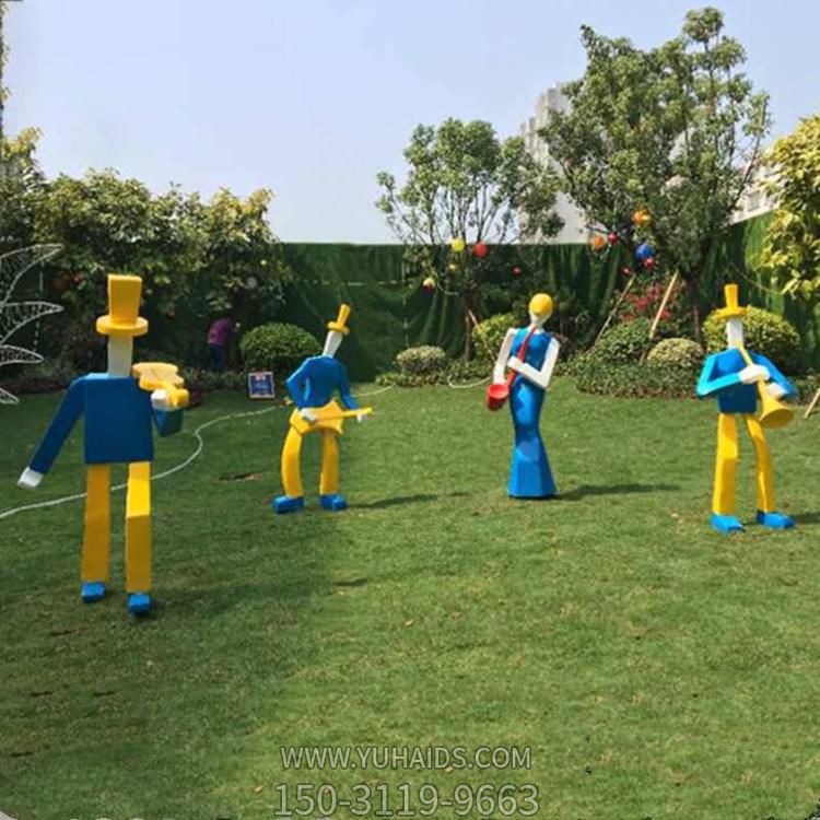 户外草坪玻璃钢几何抽象演奏乐器的人物博鱼网页版