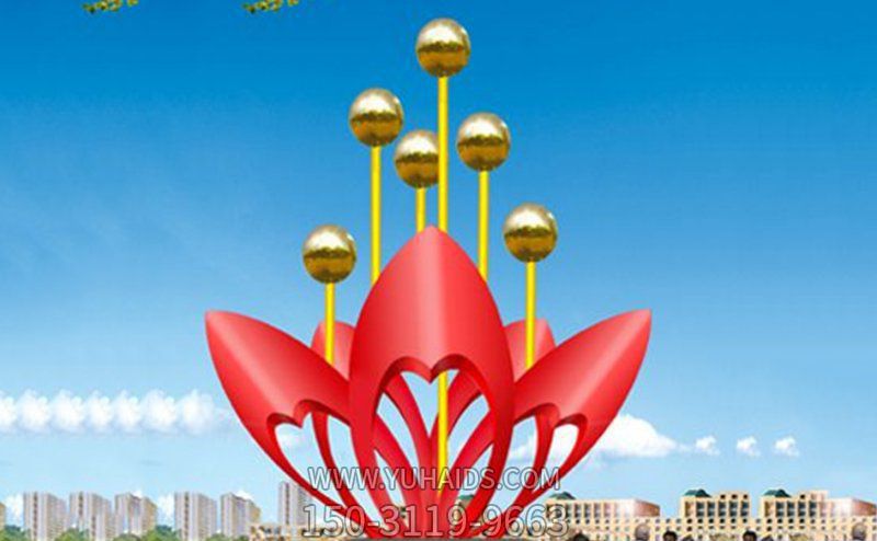 广场大型心花怒放不锈钢抽象花朵博鱼网页版