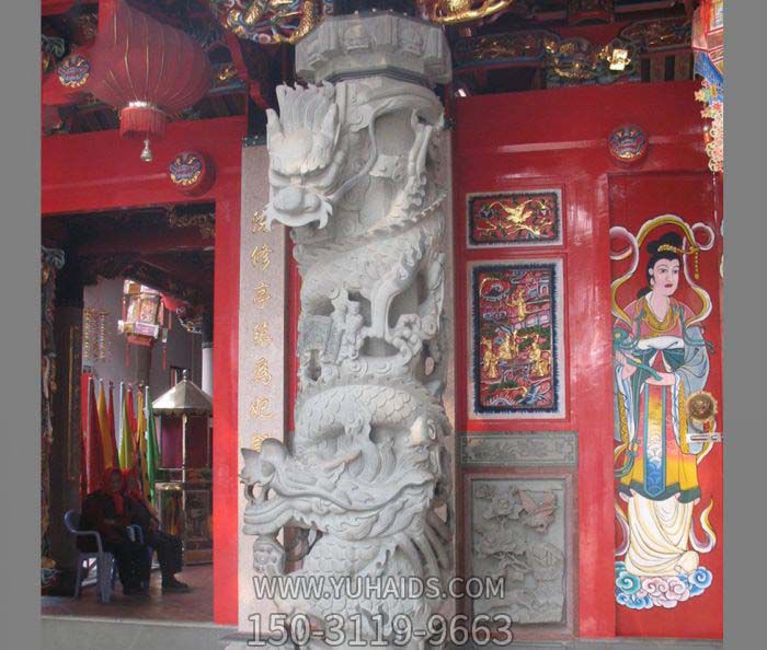 寺庙景观大理石雕刻龙柱石雕博鱼网页版