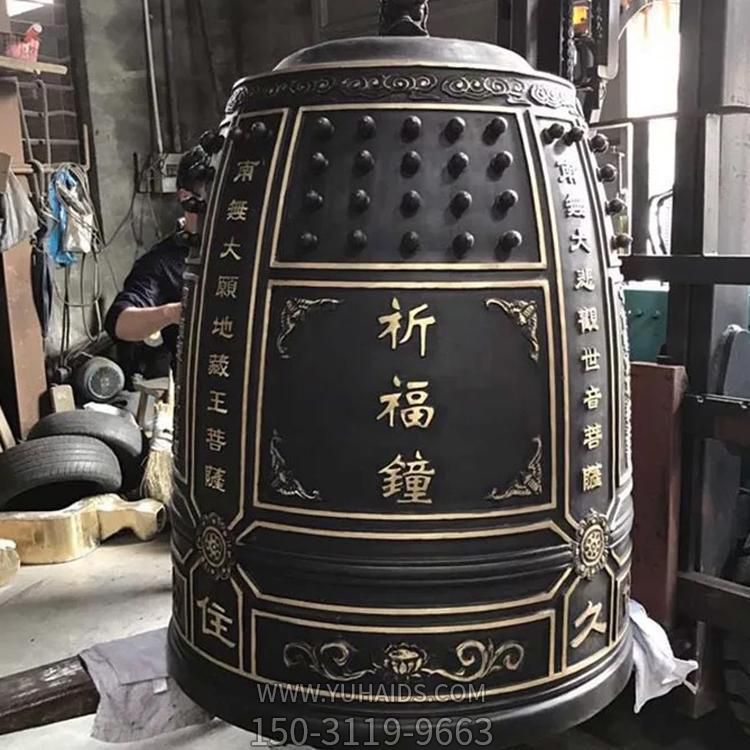 大型祈福铜雕铜钟博鱼网页版寺庙摆件