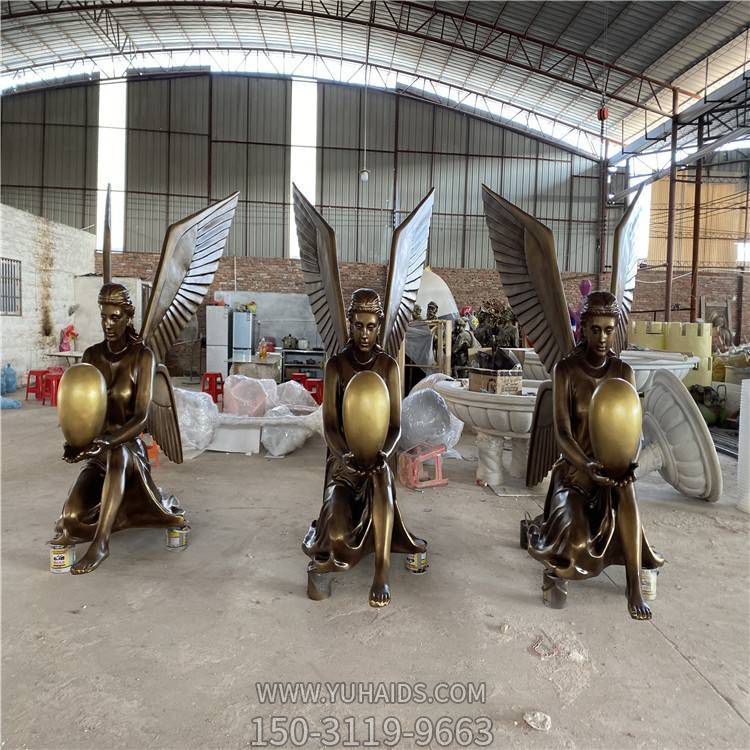 小区别墅装饰玻璃钢仿铜欧式翅膀天使人物博鱼网页版