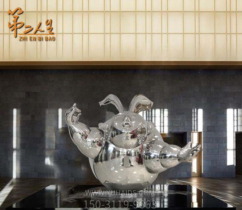 酒店一只不锈钢大型个性兔子博鱼网页版