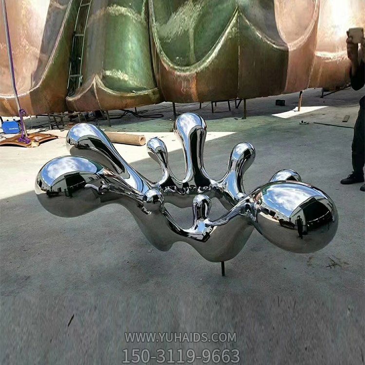 镜面不锈钢创意园林景观浪花博鱼网页版