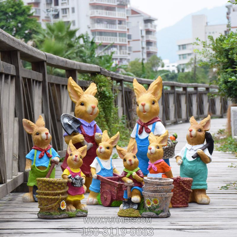 景区摆件树脂彩绘兔子博鱼网页版