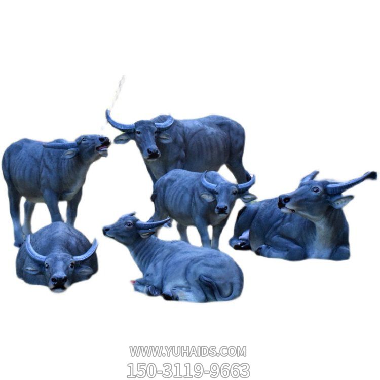 玻璃钢仿真动物牧童骑水牛园林景观博鱼网页版摆件