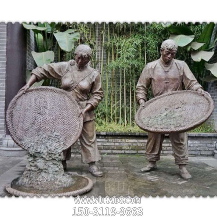 情景玻璃钢仿铜洗茶的人物景观博鱼网页版