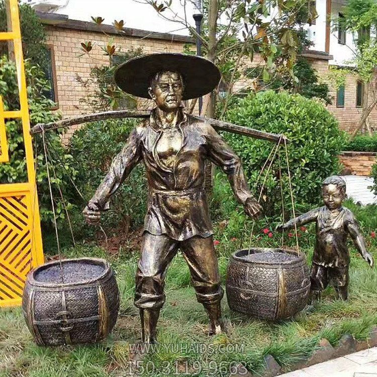 农活，挑担子的玻璃钢仿铜人物博鱼网页版