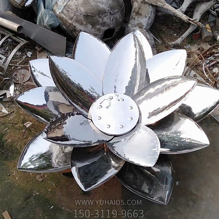 户外喷泉水景不锈钢镜面莲花流水摆件博鱼网页版