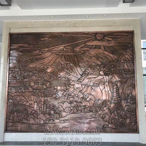 别墅室内铜雕影壁壁画摆件博鱼网页版