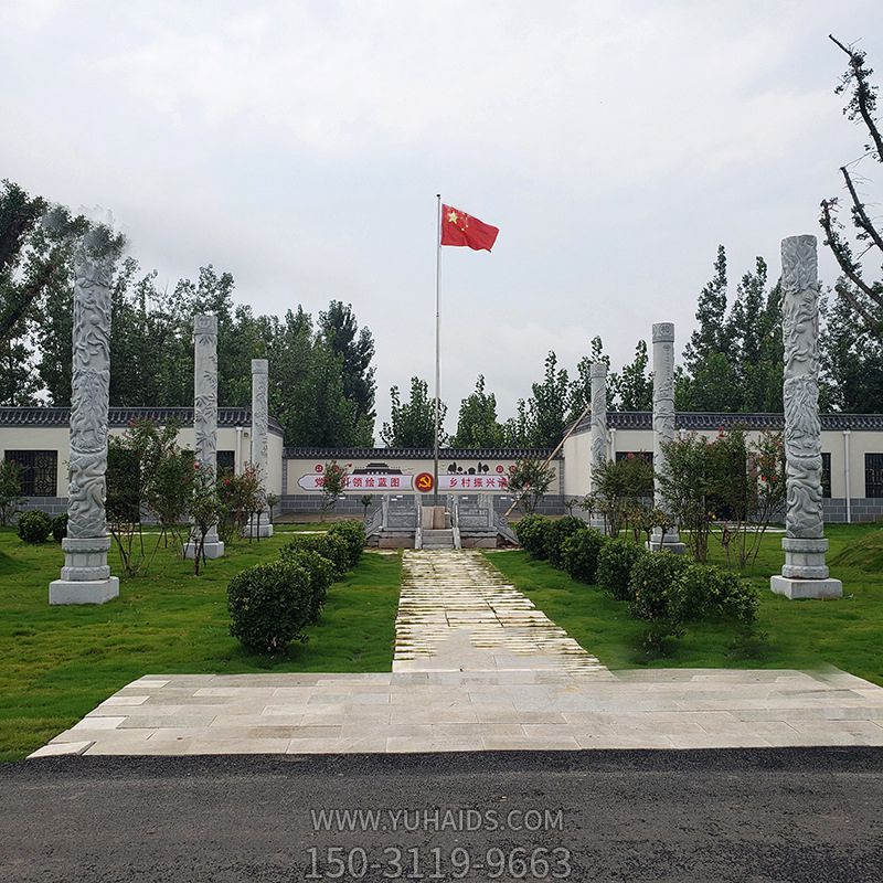 村庄文化广场九龙柱图腾雕刻博鱼网页版